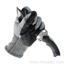 Hespax Sandy Nitrile Palm Coated Gloves Anti Cut